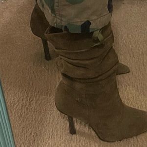 Olive green booties